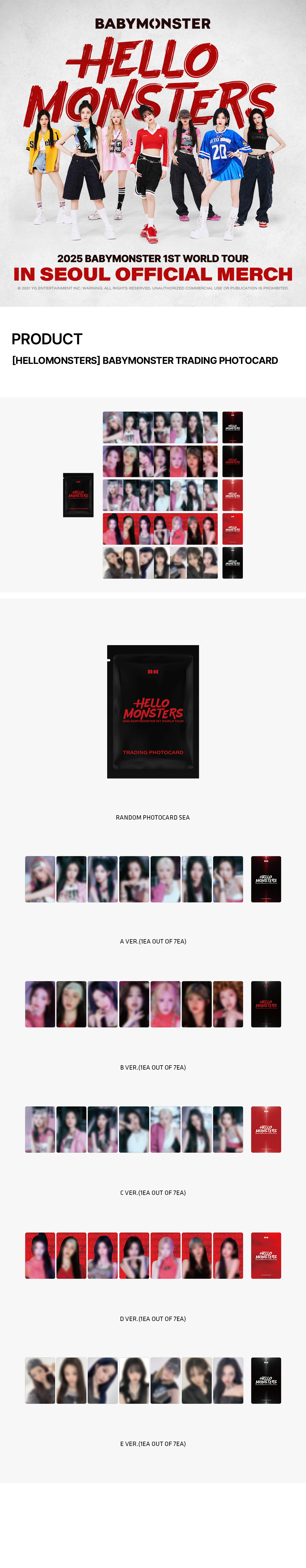 HELLOMONSTERS] BABYMONSTER TRADING PHOTOCARD - YG SELECT